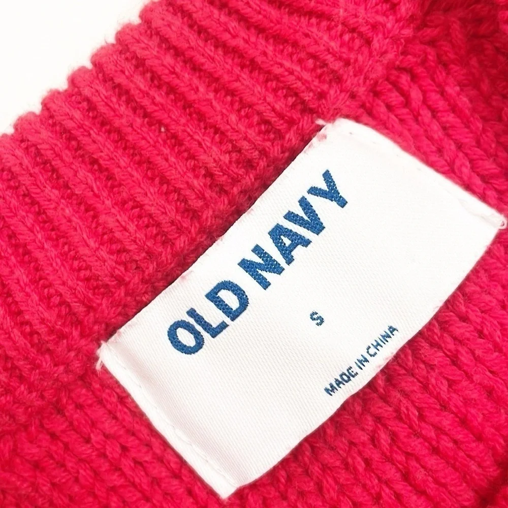 Old Navy red cable knit sweater